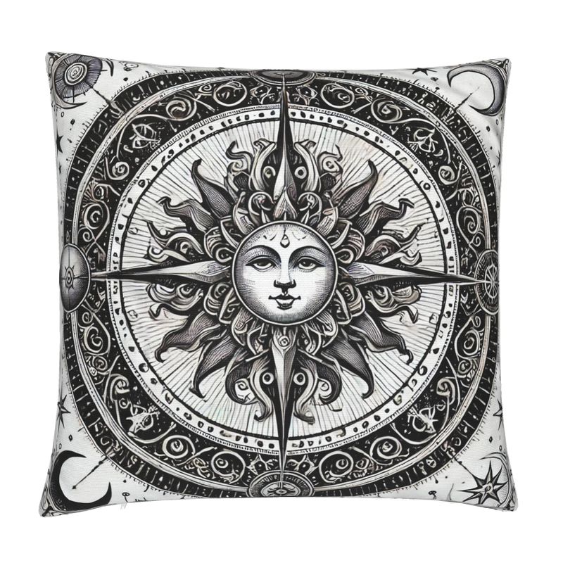 Funda de cojín inspirada en el Tarot del Sol: irradia positividad y estilo 