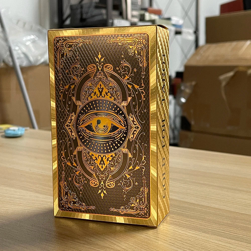 Golden Foil Tarot Deck Prophecy Cards for Beginners (SPA + ENG)