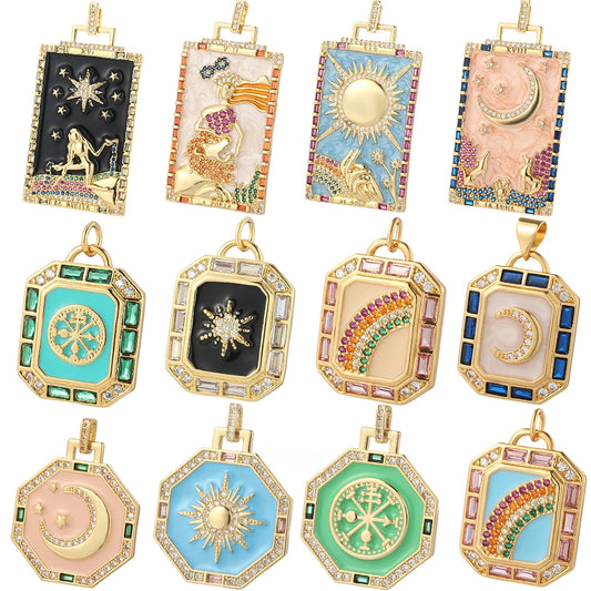 Tarot Moon Star Sun Snow Charms