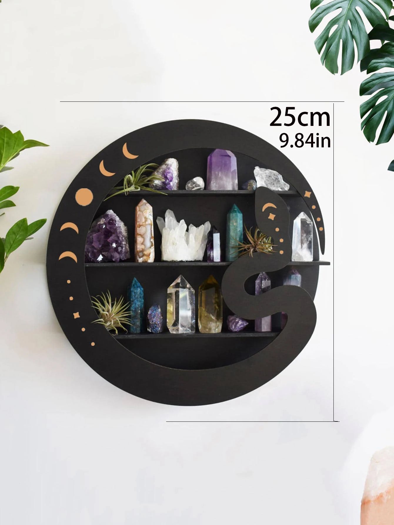 Wooden Shelf Moon Face Display Stand